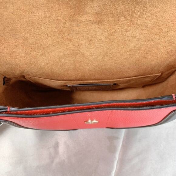 COACH Georgie Saddle Bag In Signature Canvas C3596 IM/Bright Poppy Multi - Picture 6 of 6